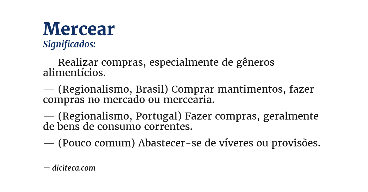 Significado de mercear