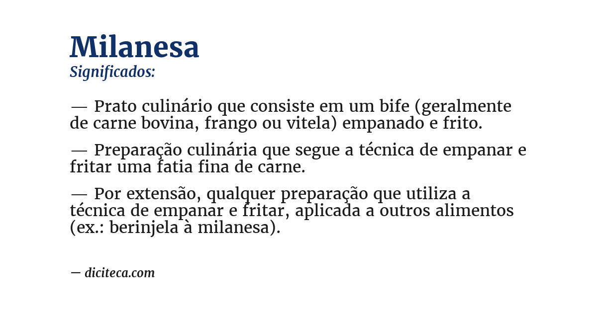 Significado de milanesa