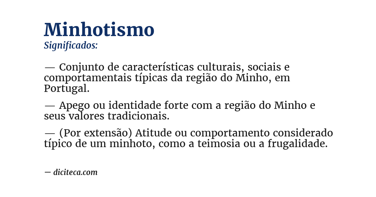 Significado de minhotismo
