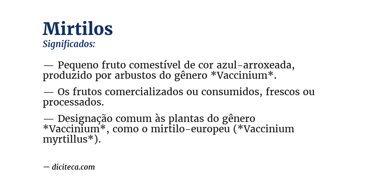 Significado de mirtilos