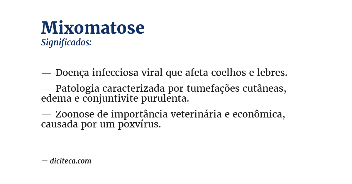 Significado de mixomatose