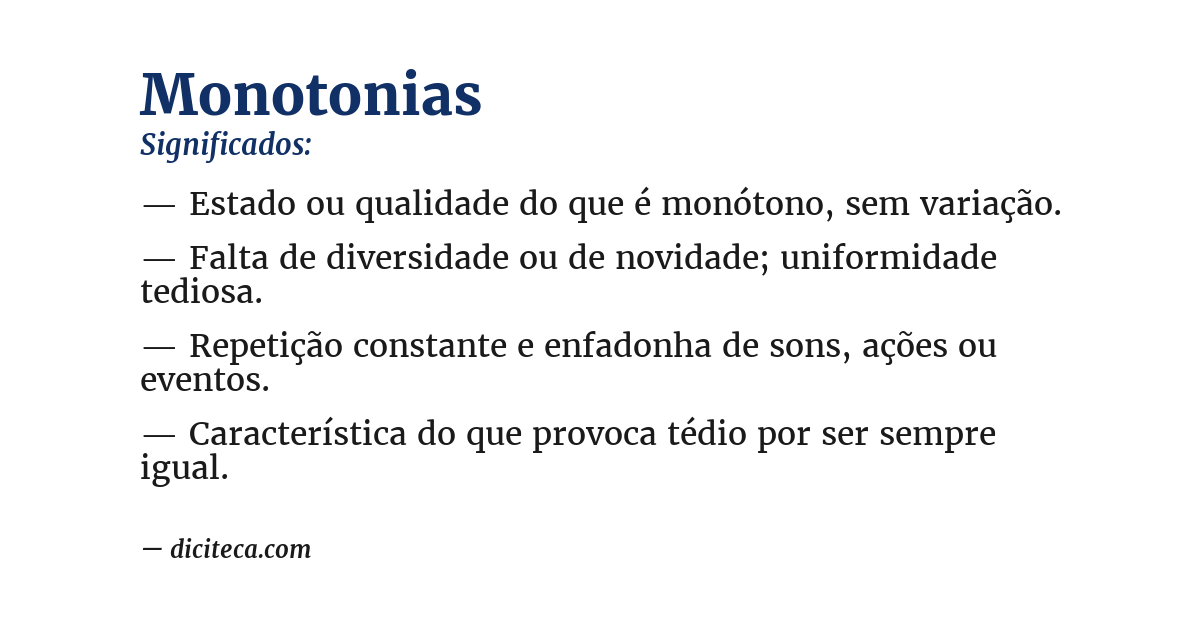 Significado de monotonias