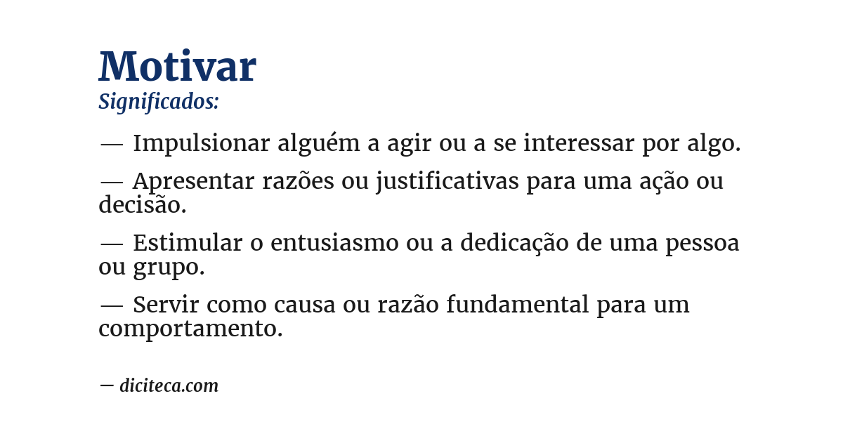Significado de motivar