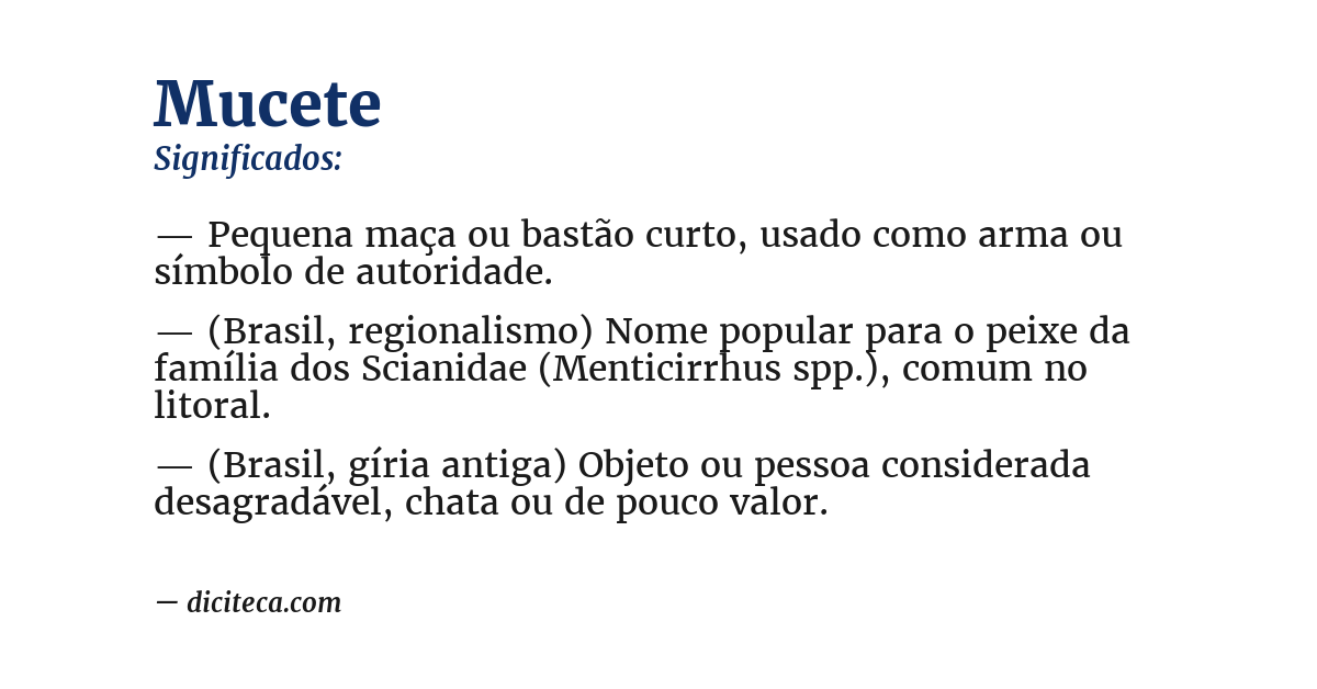 Significado de mucete