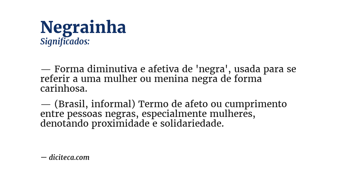 Significado de negrainha