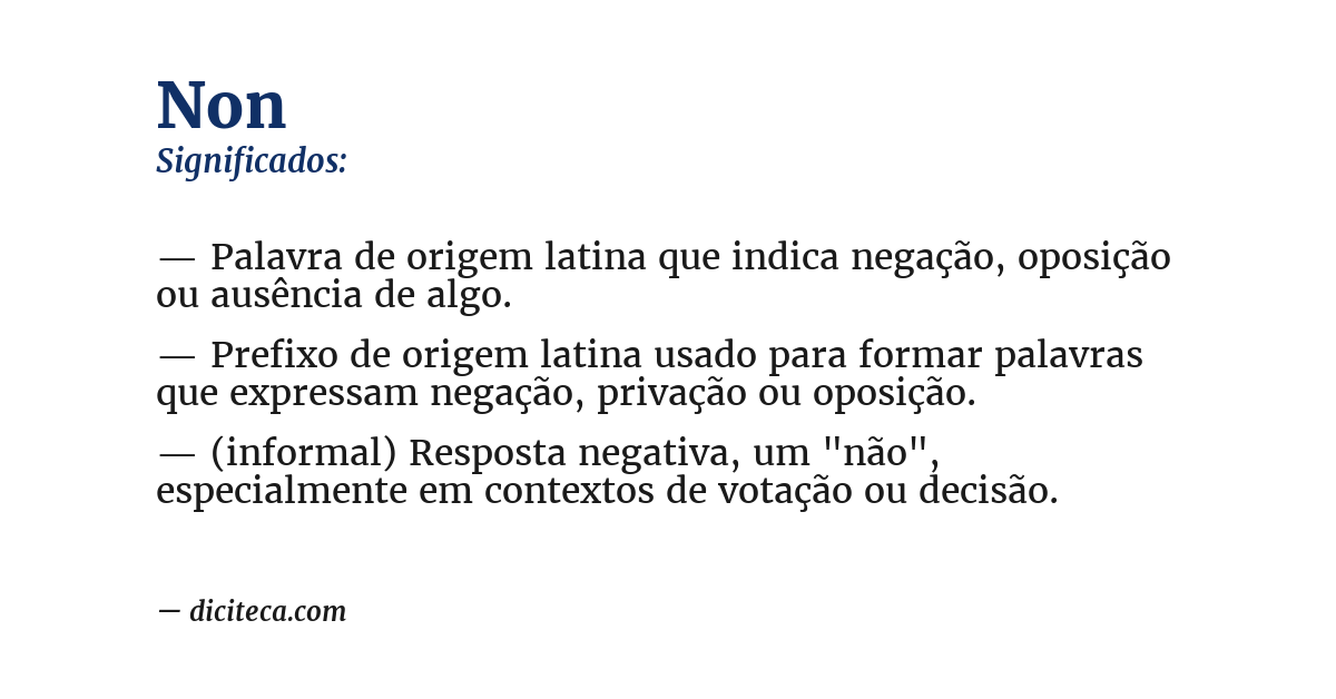 Significado de non