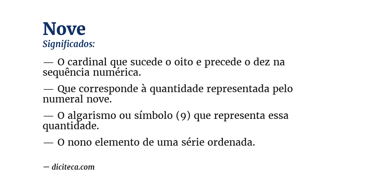 Significado de nove
