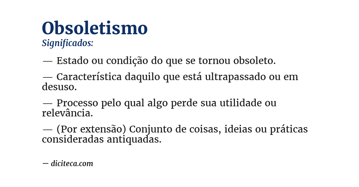 Significado de obsoletismo