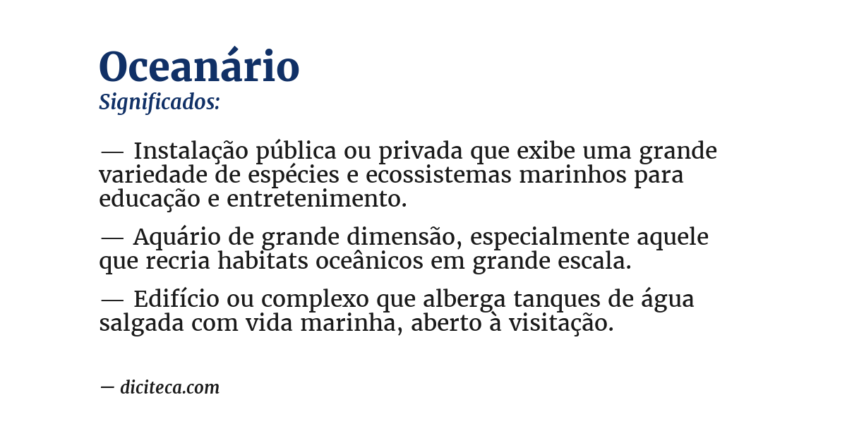 Significado de oceanário