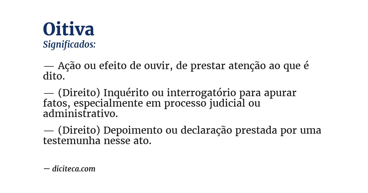Significado de oitiva