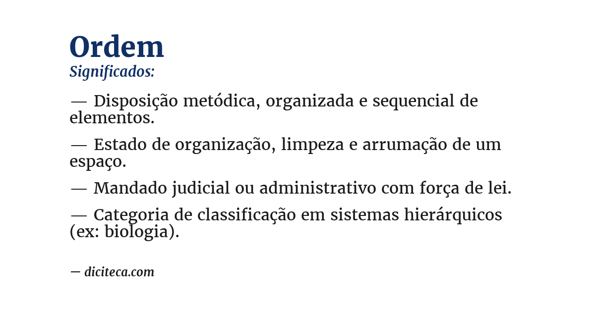 Significado de ordem