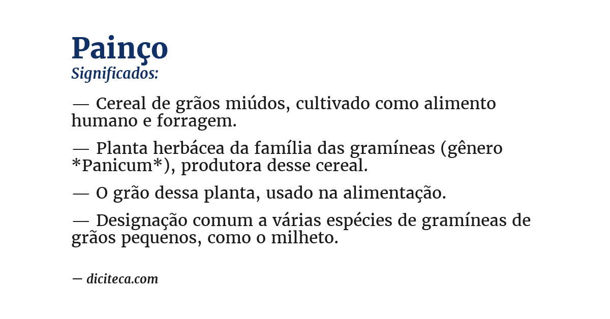 Significado de painço