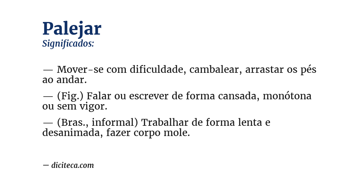 Significado de palejar