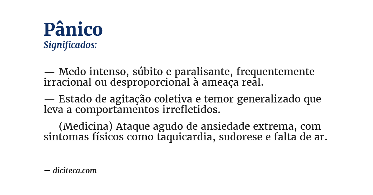 Significado de pânico