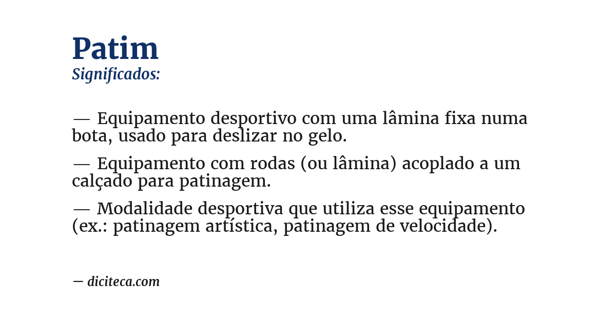 Significado de patim