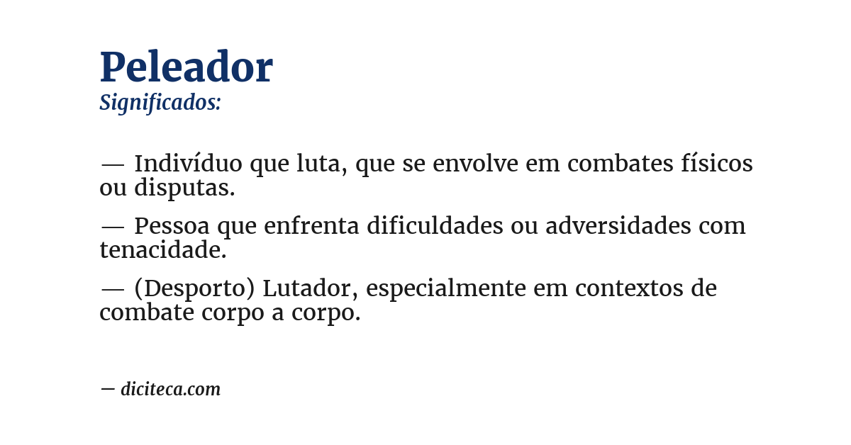 Significado de peleador