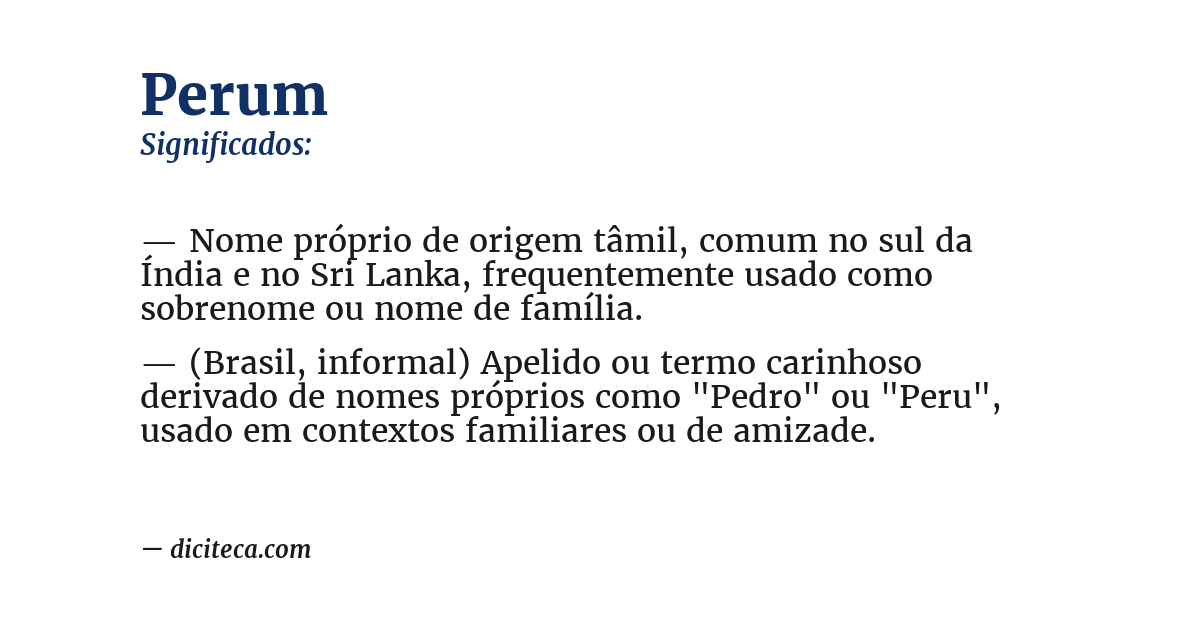 Significado de perum