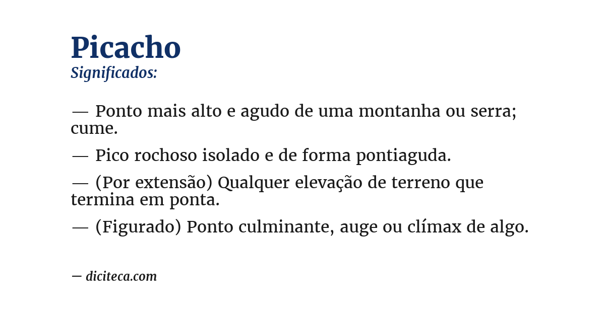 Significado de picacho