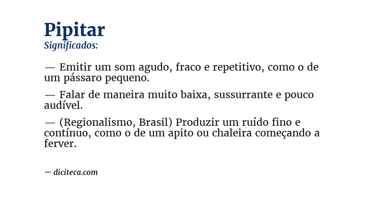 Significado de pipitar
