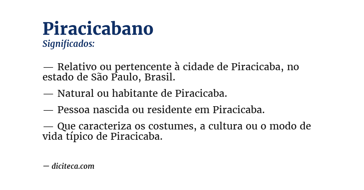 Significado de piracicabano