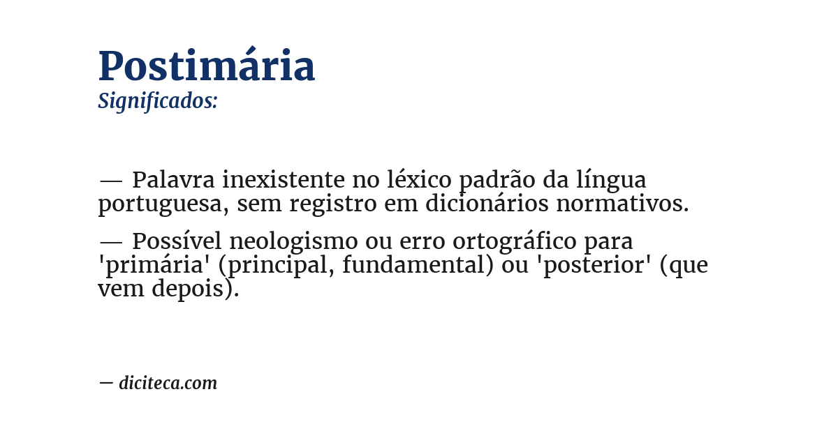 Significado de postimária