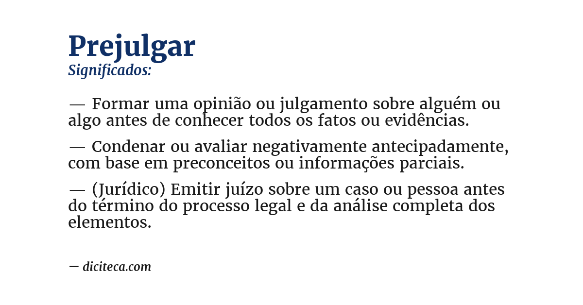 Significado de prejulgar