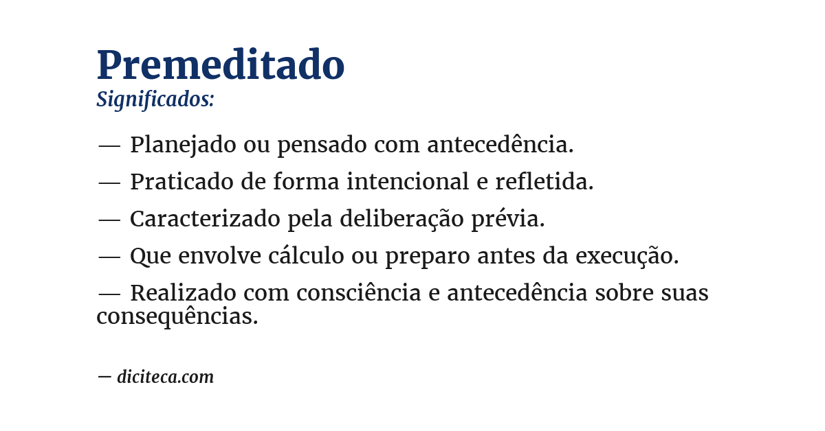 Significado de premeditado