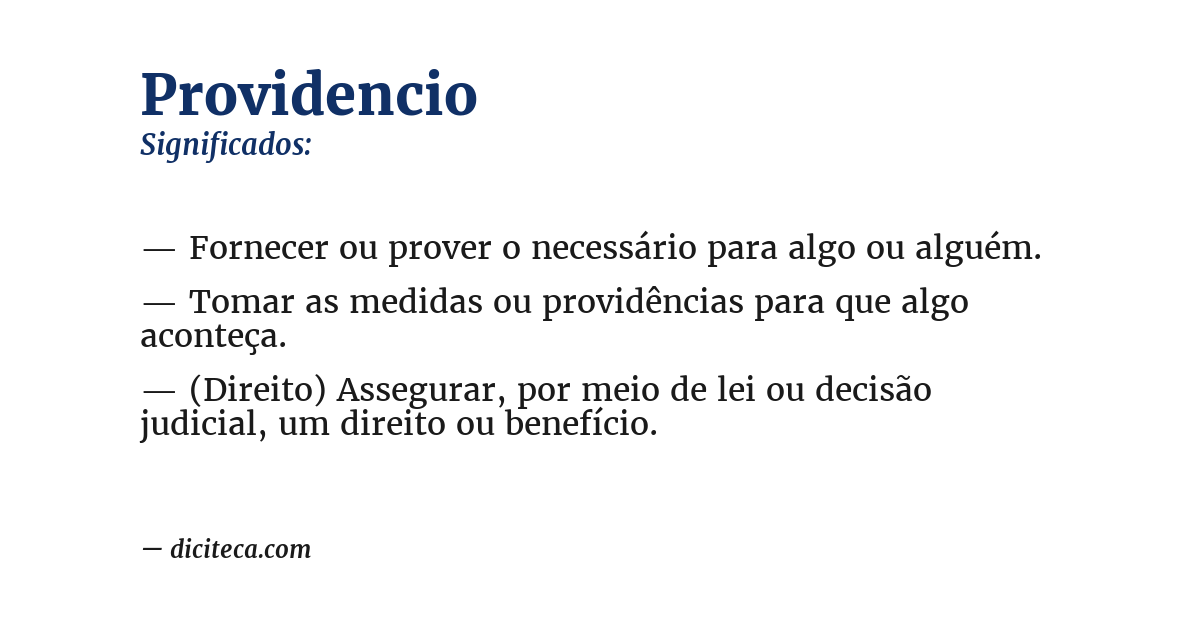 Significado de providencio
