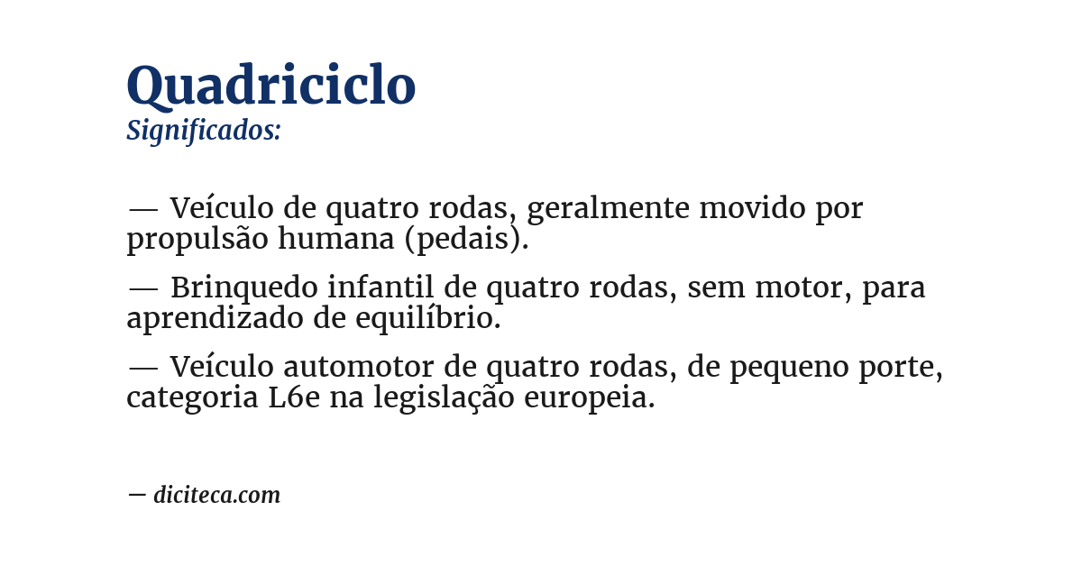 Significado de quadriciclo