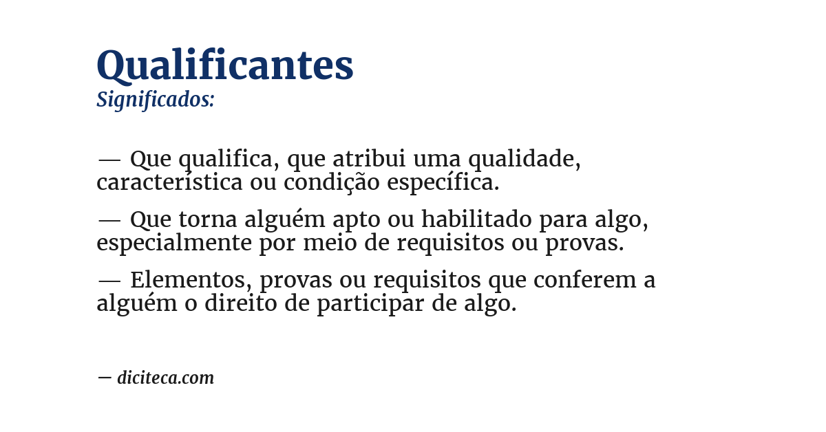 Significado de qualificantes