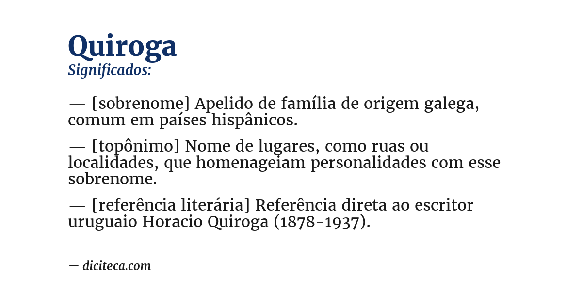 Significado de quiroga