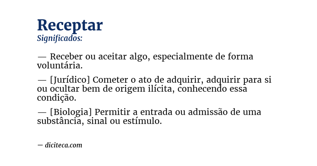 Significado de receptar