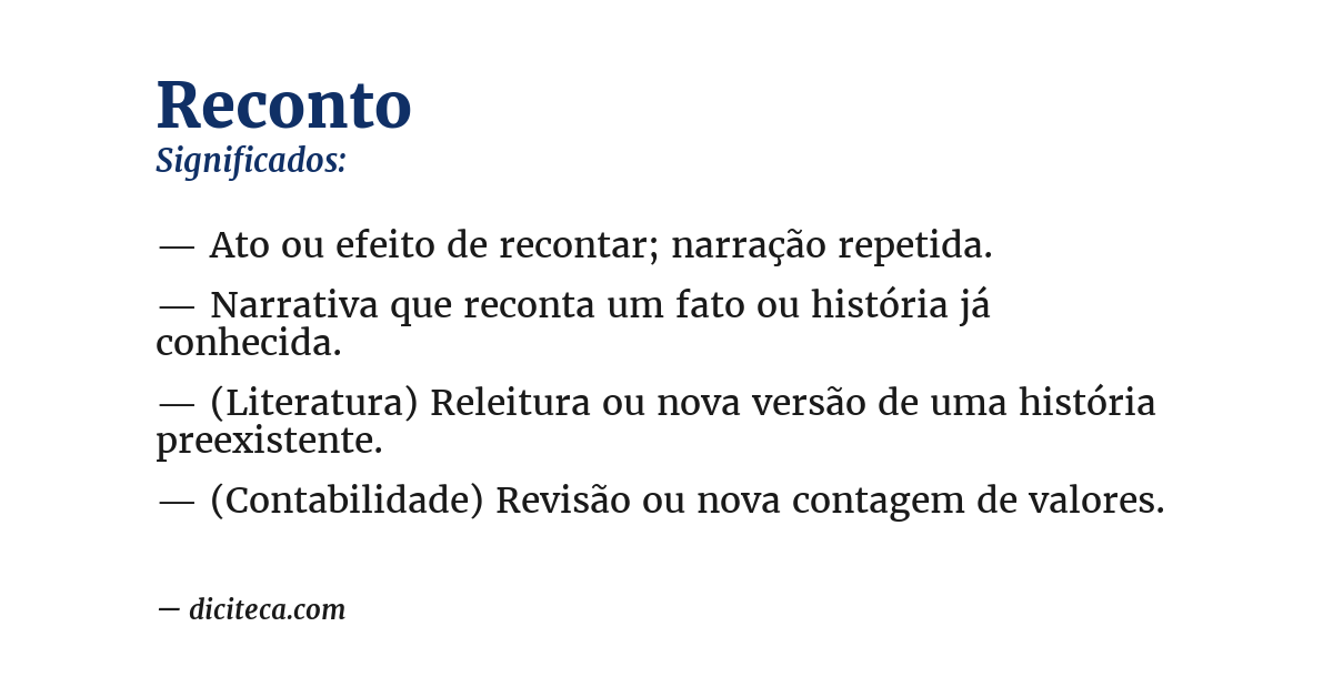 Significado de reconto