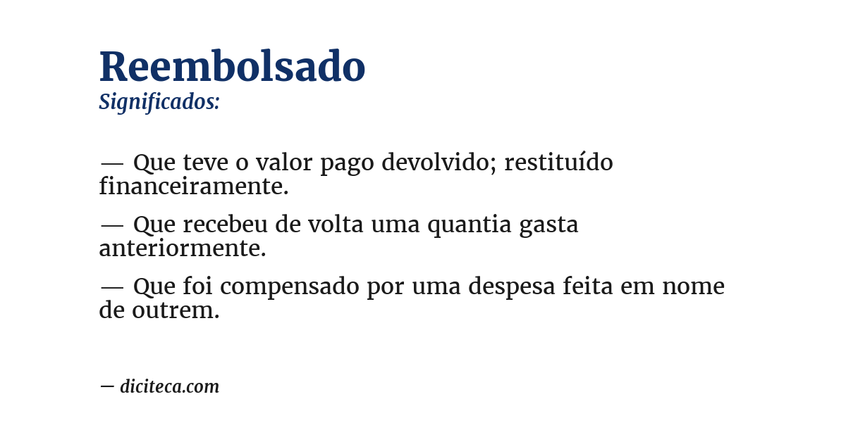 Significado de reembolsado