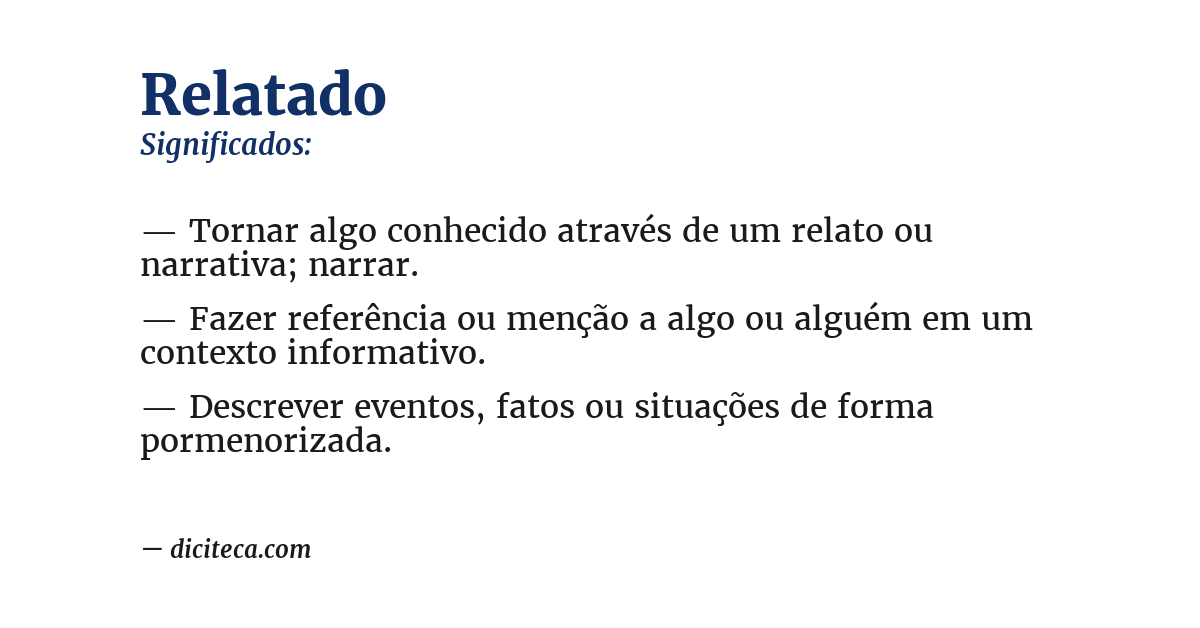 Significado de relatado