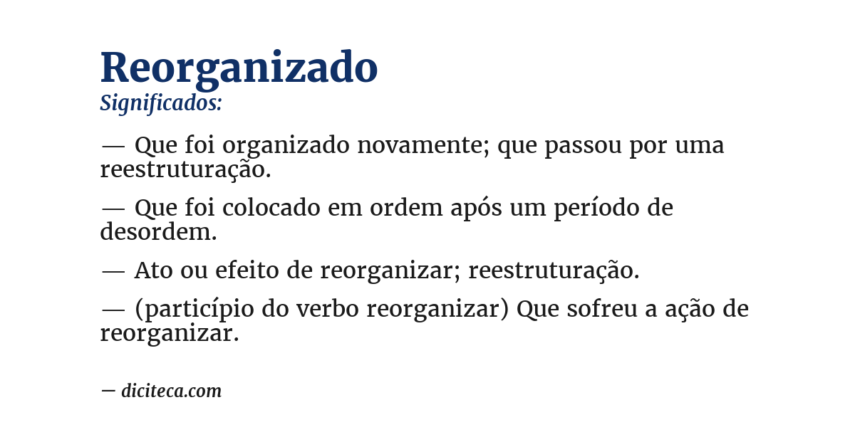 Significado de reorganizado