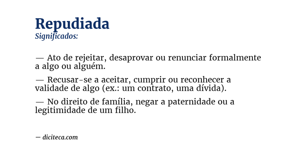 Significado de repudiada