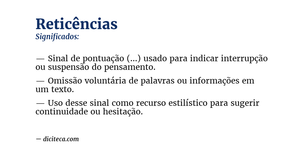 Significado de reticências