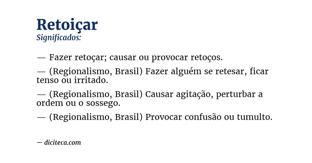 Significado de retoiçar