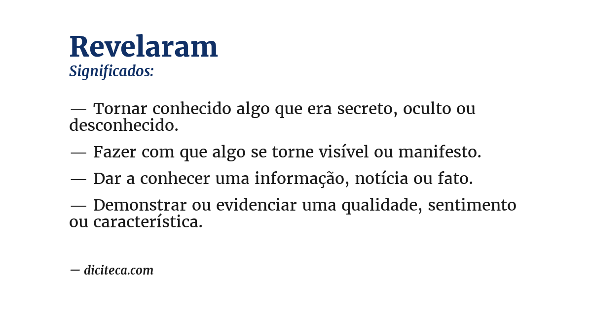 Significado de revelaram