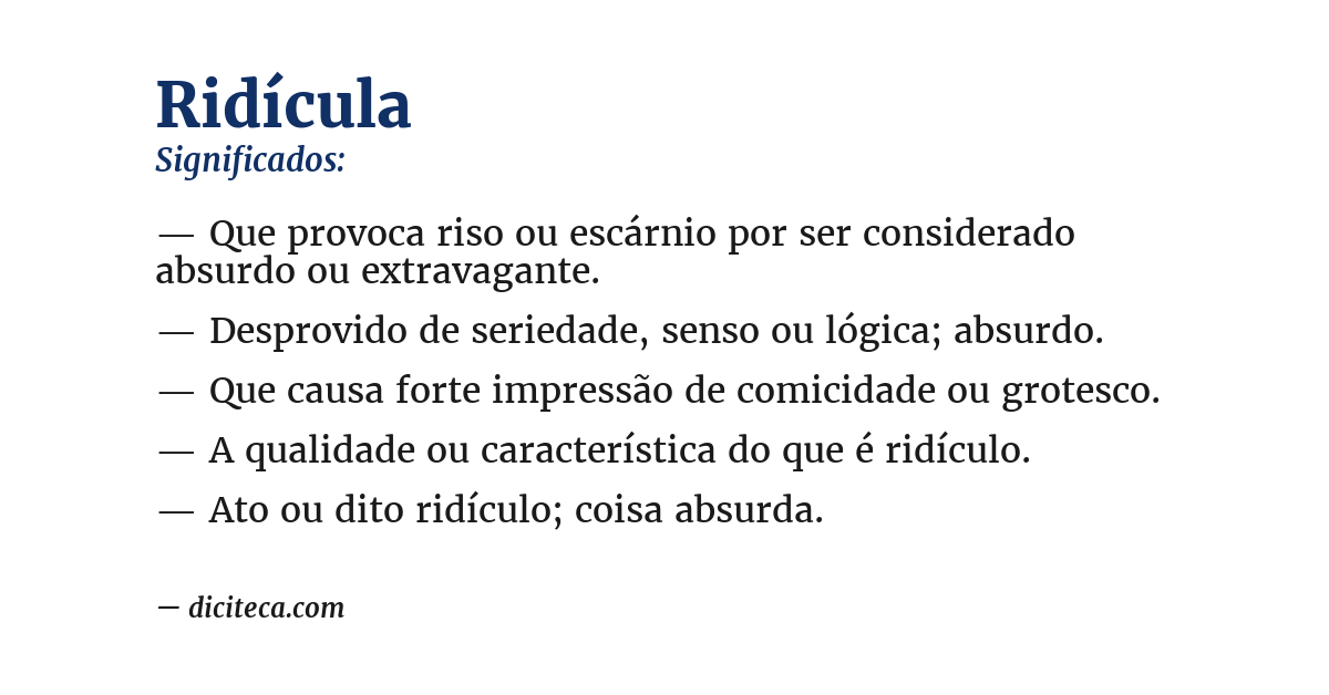 Significado de ridícula