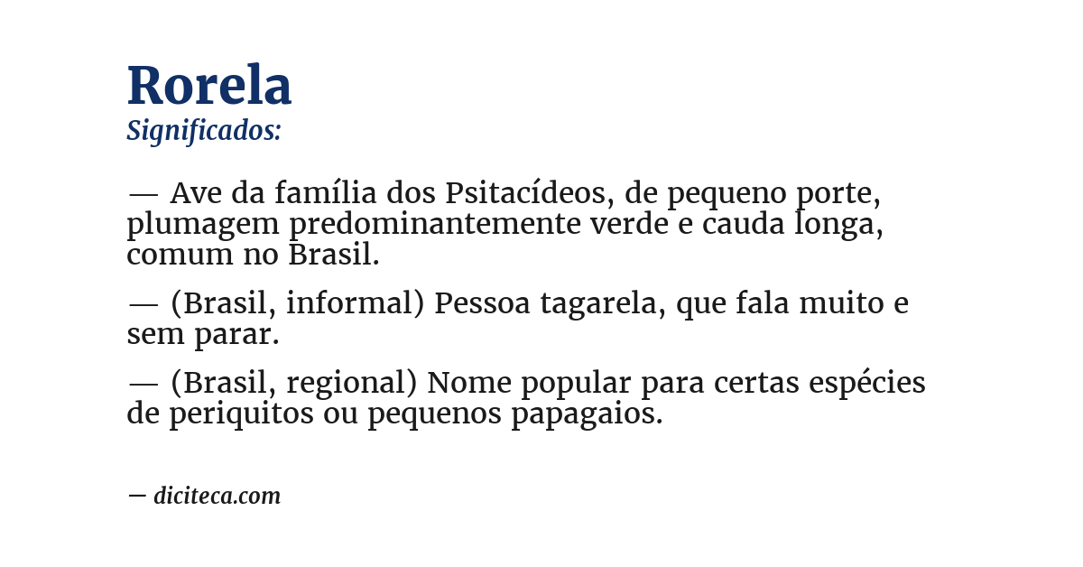 Significado de rorela