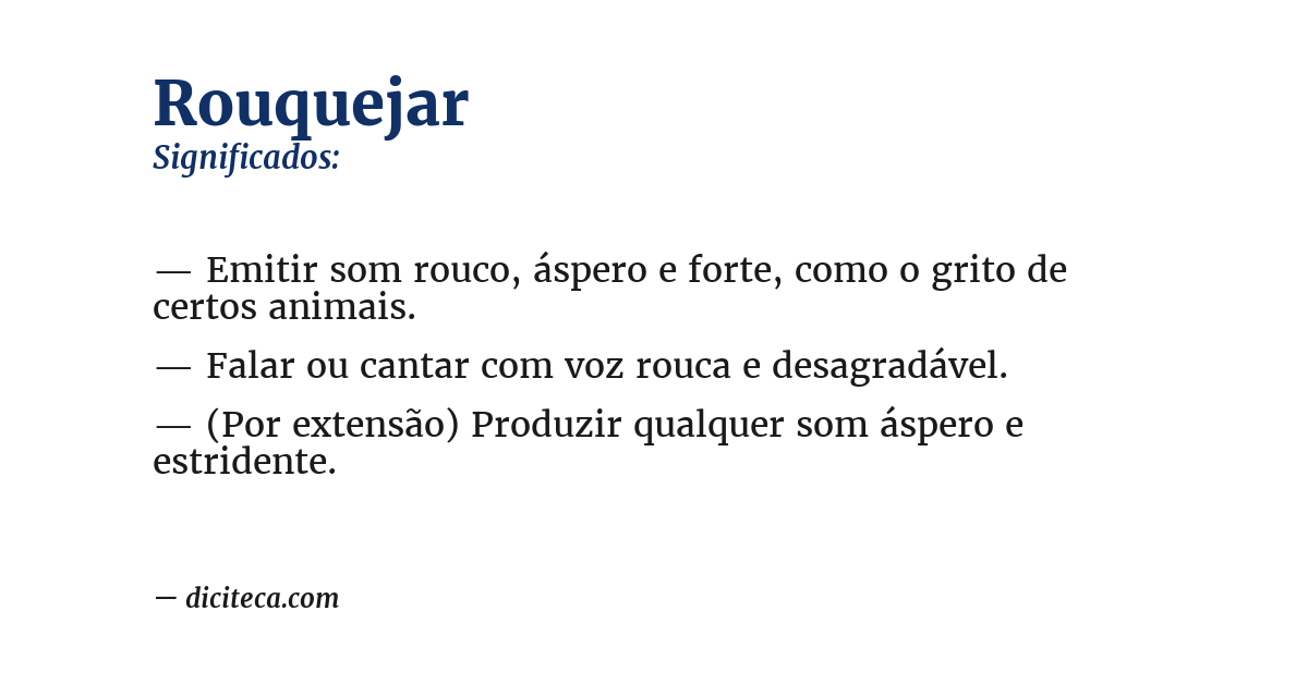 Significado de rouquejar
