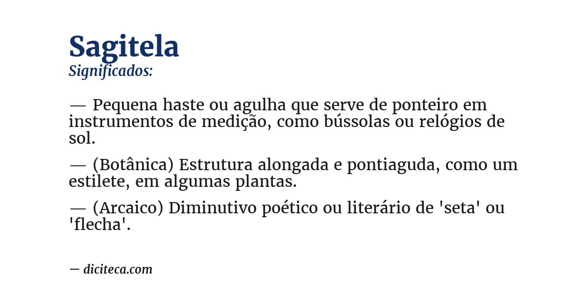 Significado de sagitela