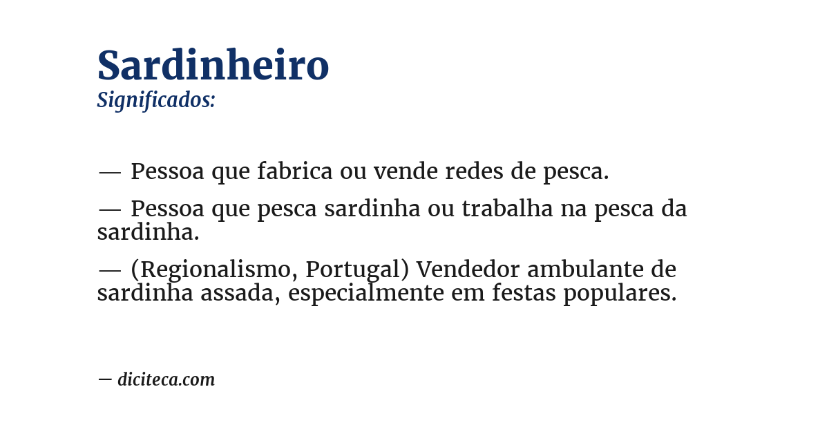 Significado de sardinheiro