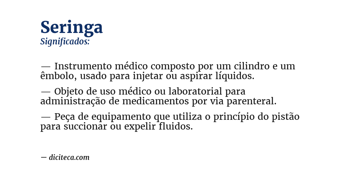 Significado de seringa