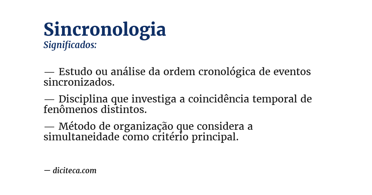 Significado de sincronologia