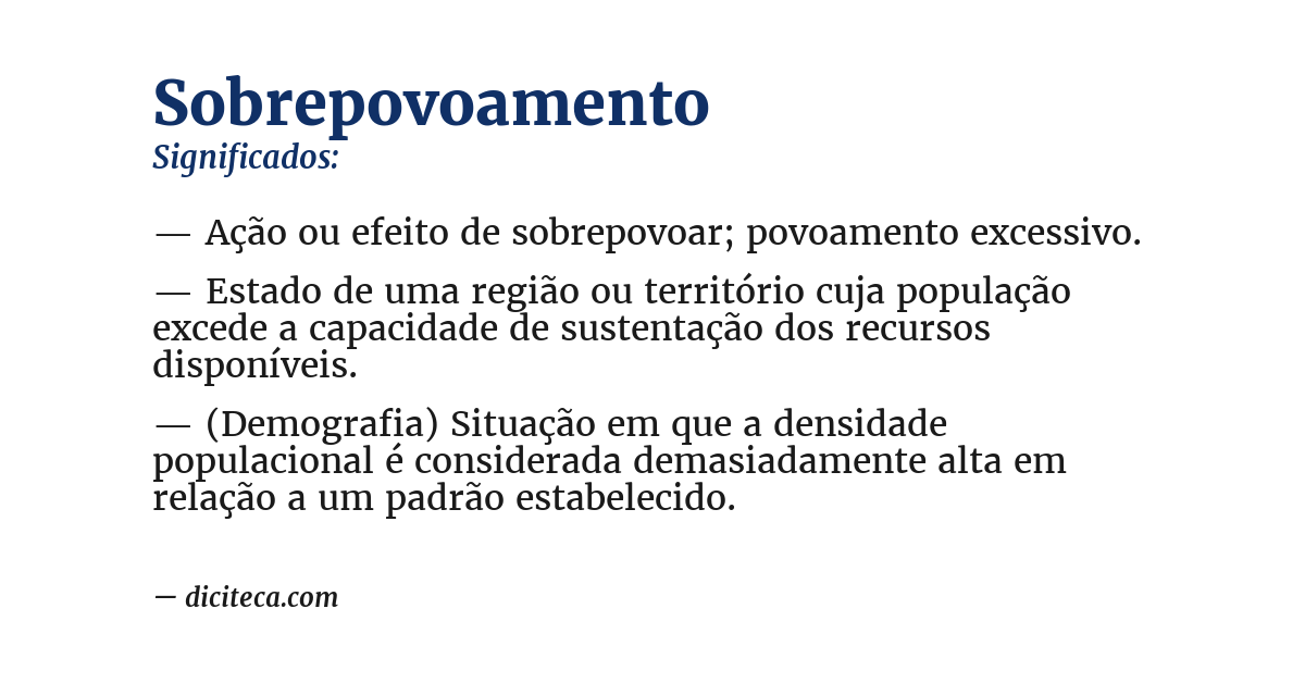 Significado de sobrepovoamento