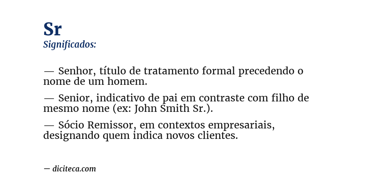 Significado de sr