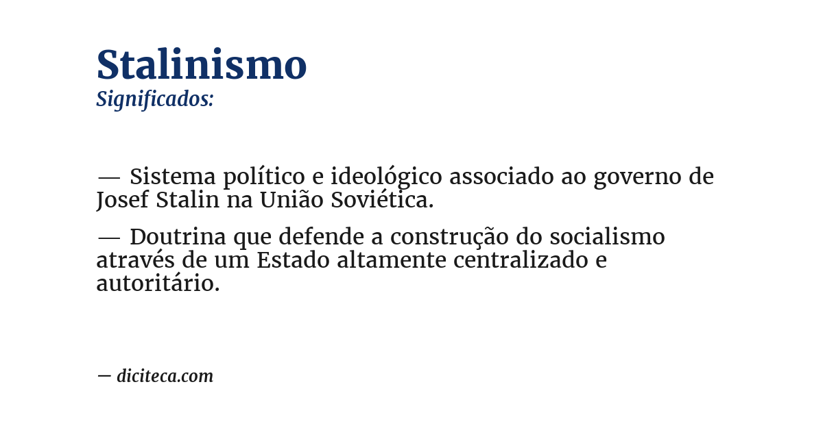 Significado de stalinismo
